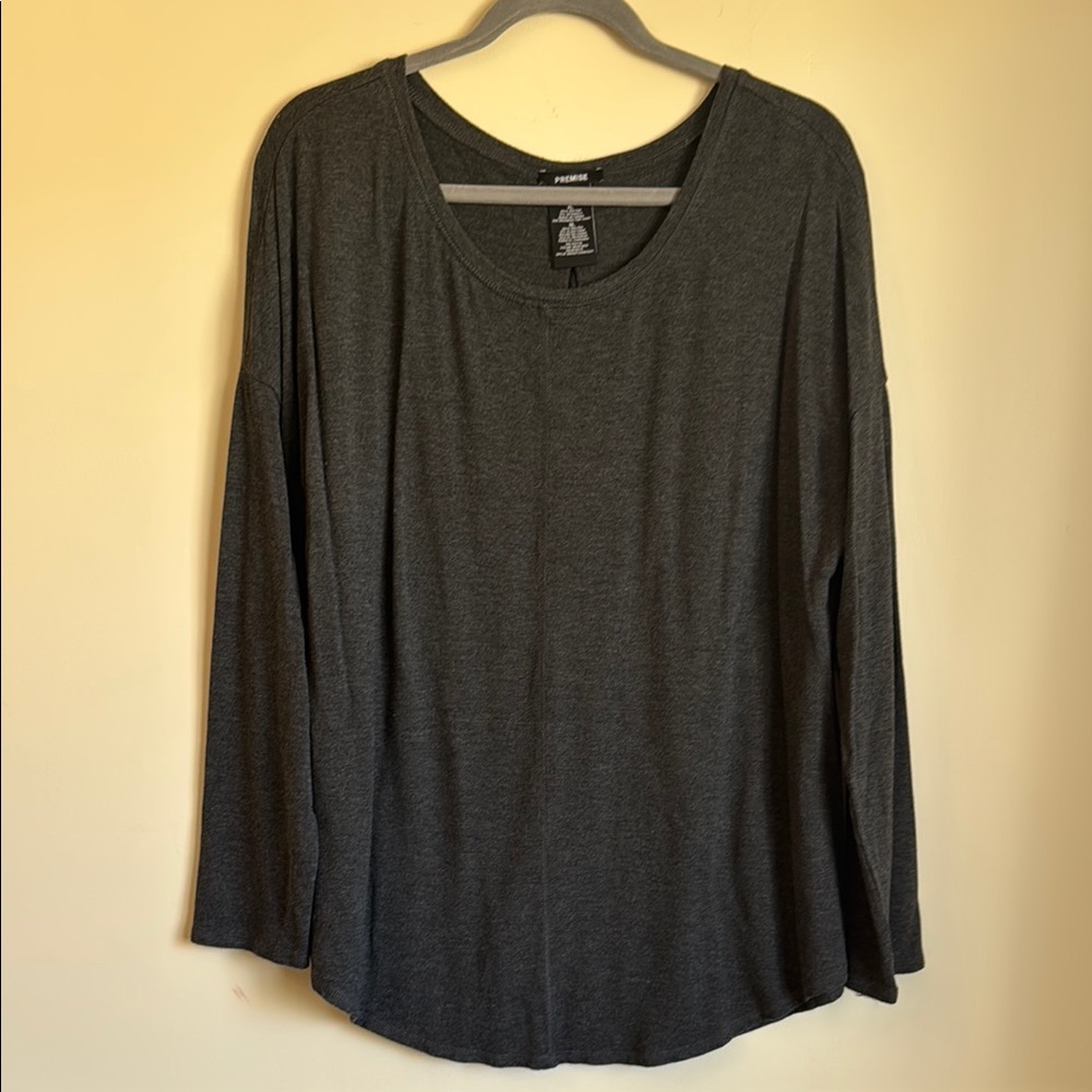 Premise Women’s Dark Grey Relaxed Blouse Top Size XL